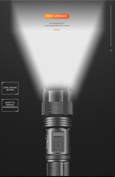 Lampe de Poche Tactique Rechargeable Premium - Haute Luminosité et Étanche