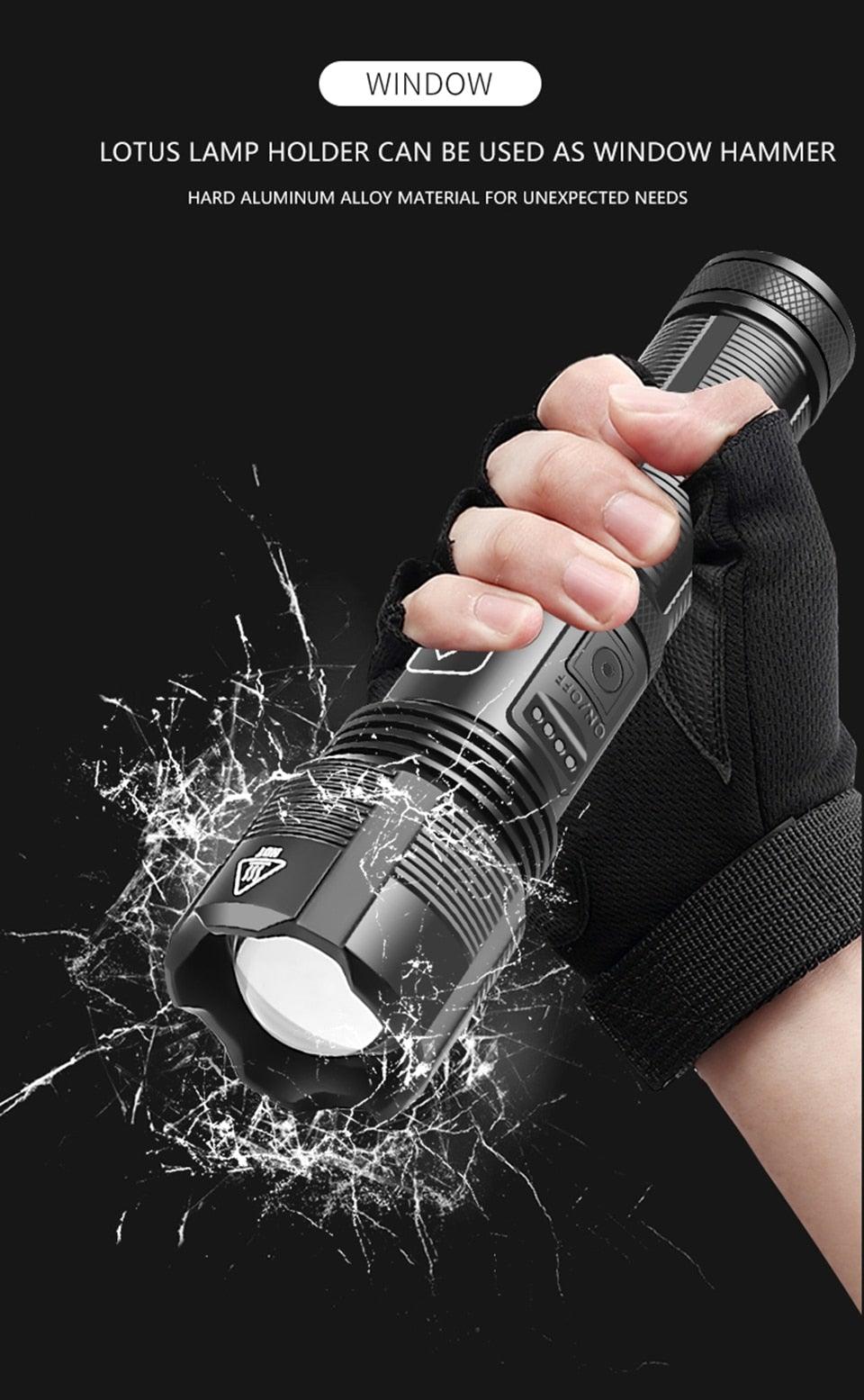 Lampe de Poche Tactique Rechargeable Premium - Haute Luminosité et Étanche