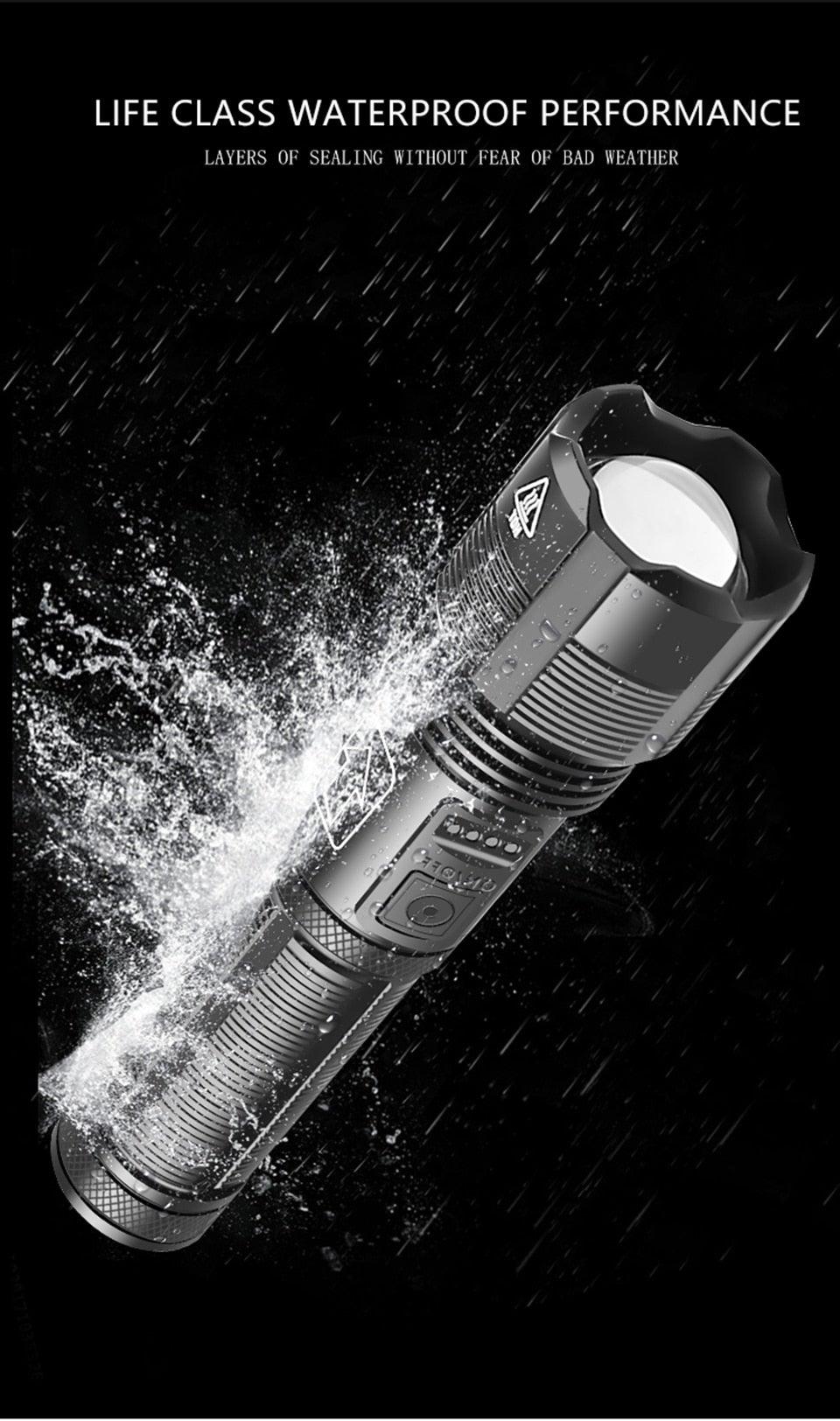 Lampe de Poche Tactique Rechargeable Premium - Haute Luminosité et Étanche