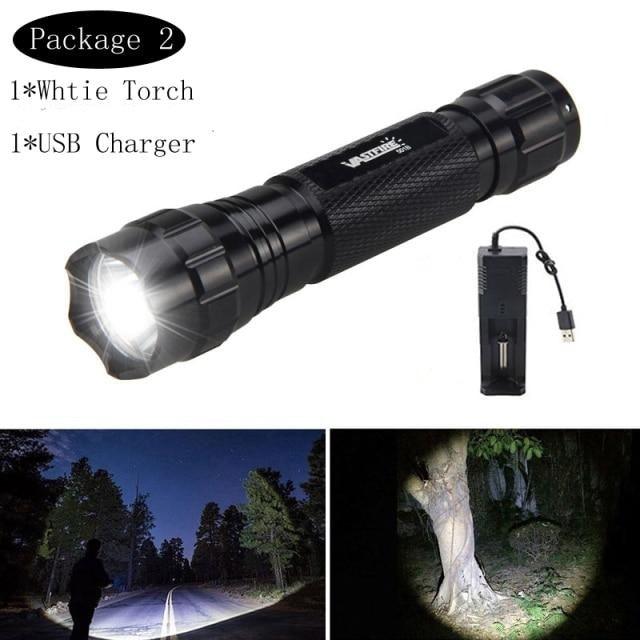 High Lumen Tactical Flashlight with USB Rechargeable Feature