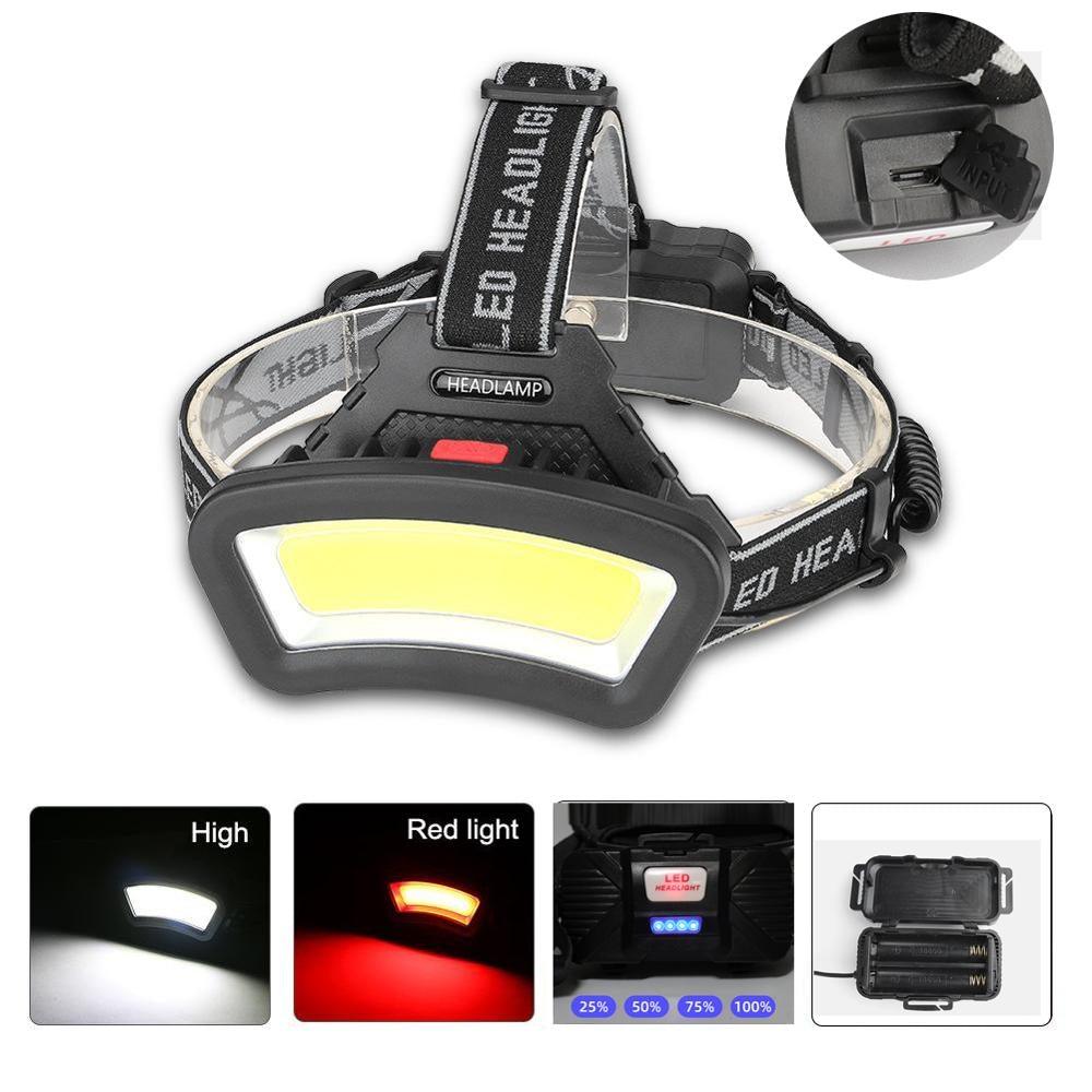 Linterna Frontal Recargable USB Premium - Luz Impermeable de Largo Alcance de 500m