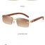 Gafas de sol rectangulares sin montura premium para hombres y mujeres
