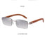 Gafas de sol rectangulares sin montura premium para hombres y mujeres