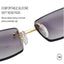 Gafas de sol rectangulares sin montura premium para hombres y mujeres