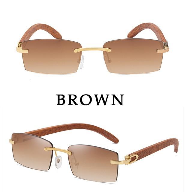 Gafas de sol rectangulares sin montura premium para hombres y mujeres