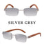 Gafas de sol rectangulares sin montura premium para hombres y mujeres