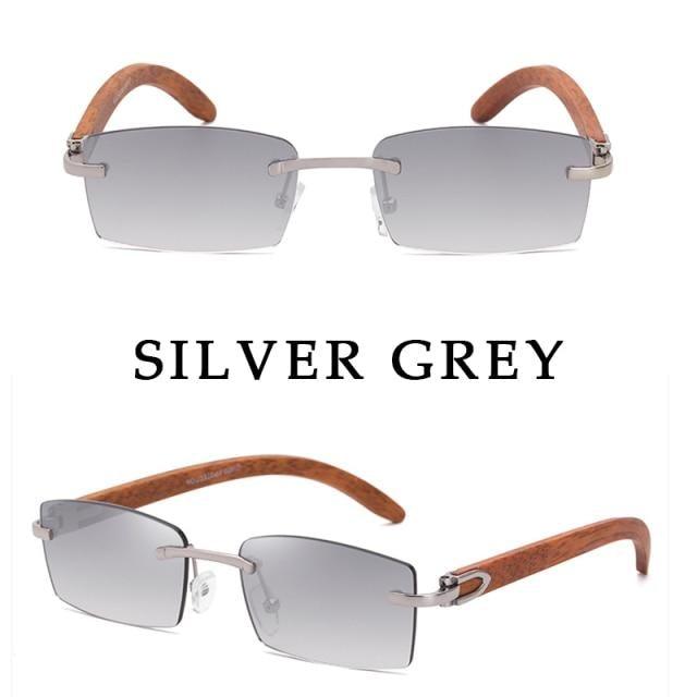 Gafas de sol rectangulares sin montura premium para hombres y mujeres