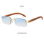 Gafas de sol rectangulares sin montura premium para hombres y mujeres