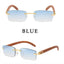 Gafas de sol rectangulares sin montura premium para hombres y mujeres