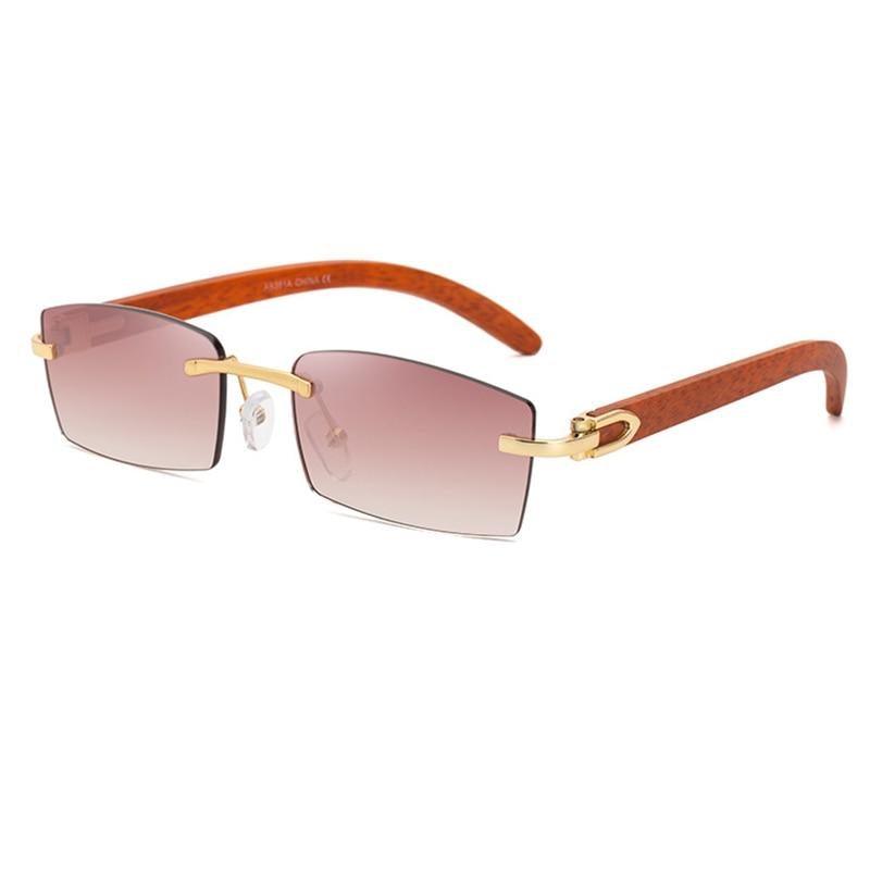 Gafas de sol rectangulares sin montura premium para hombres y mujeres