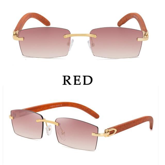 Gafas de sol rectangulares sin montura premium para hombres y mujeres