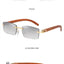 Gafas de sol rectangulares sin montura premium para hombres y mujeres