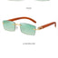 Gafas de sol rectangulares sin montura premium para hombres y mujeres