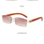 Gafas de sol rectangulares sin montura premium para hombres y mujeres