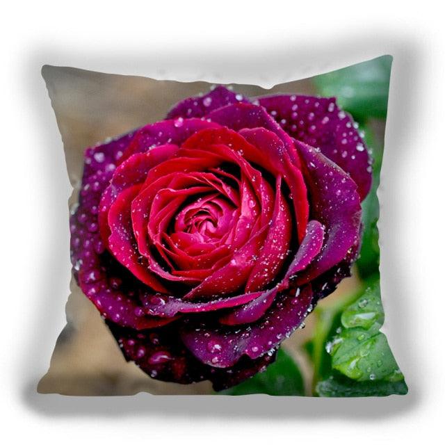 Fundas de Cojín Decorativas de Flores Rojas para Decoración del Hogar
