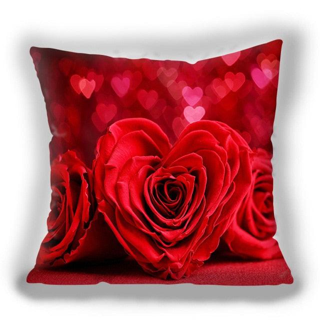 Fundas de Cojín Decorativas de Flores Rojas para Decoración del Hogar