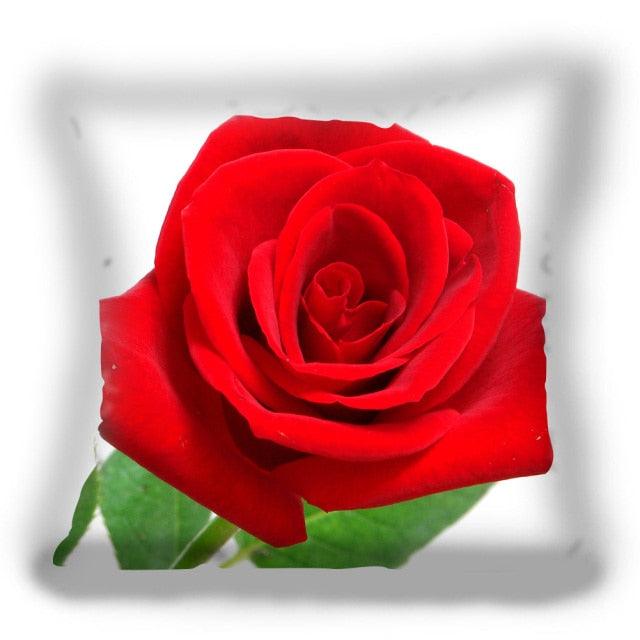 Fundas de Cojín Decorativas de Flores Rojas para Decoración del Hogar