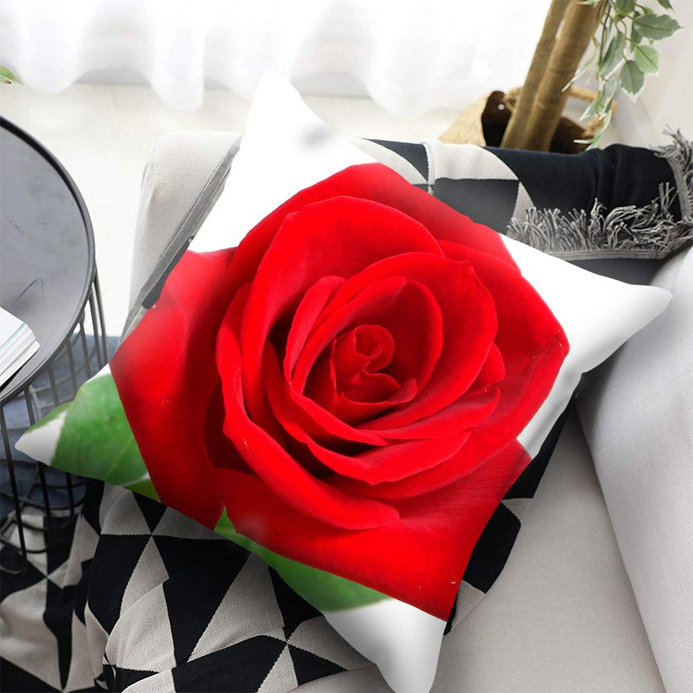 Fundas de Cojín Decorativas de Flores Rojas para Decoración del Hogar