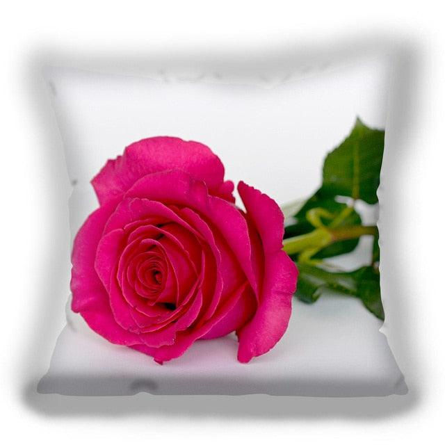Fundas de Cojín Decorativas de Flores Rojas para Decoración del Hogar
