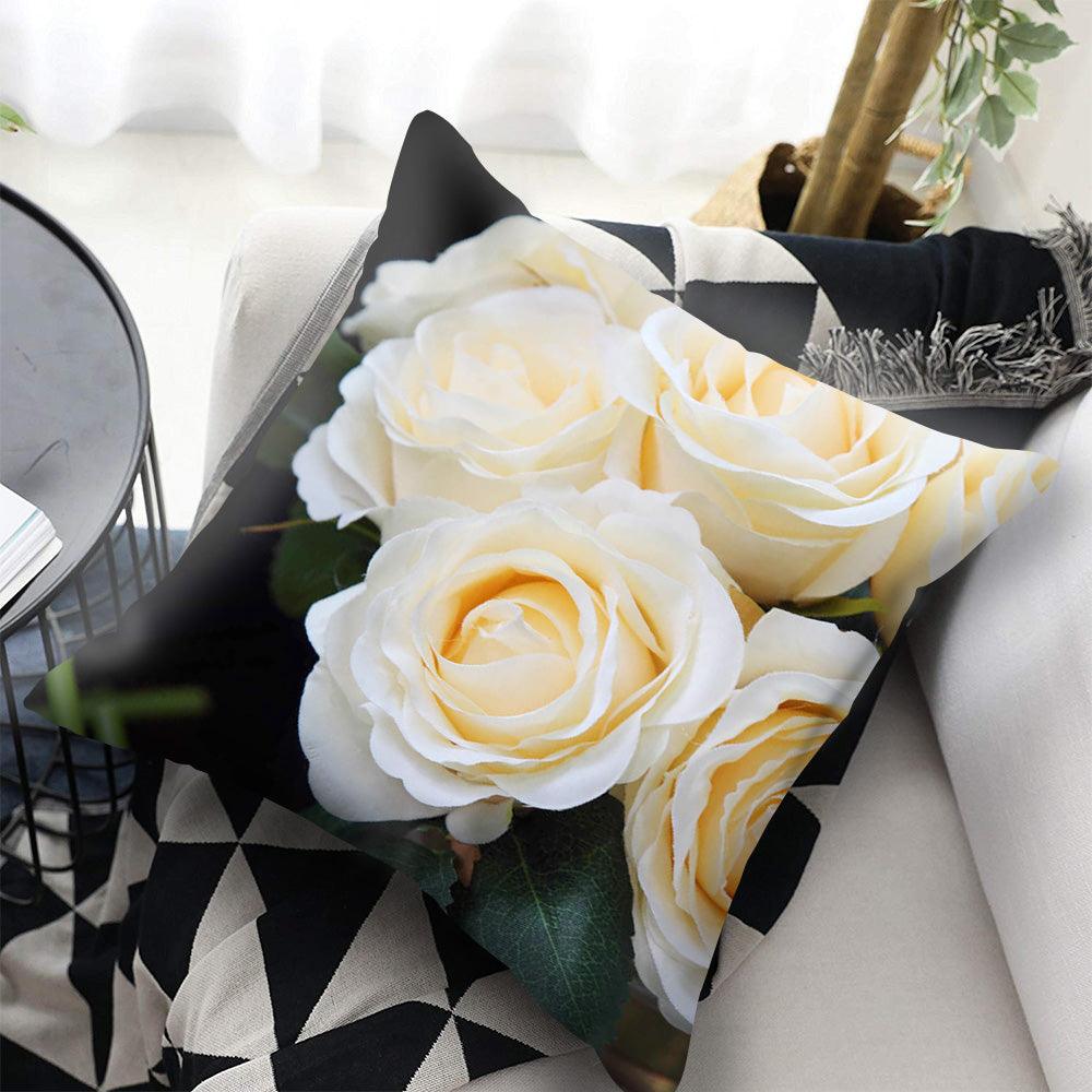 Fundas de Cojín Decorativas de Flores Rojas para Decoración del Hogar