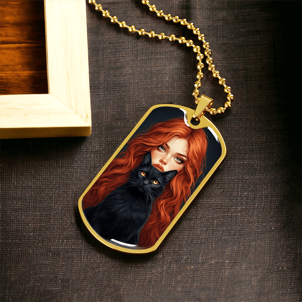 Charming Cat Lover's Necklace - Red Haired Lady Jewelry - Korvel