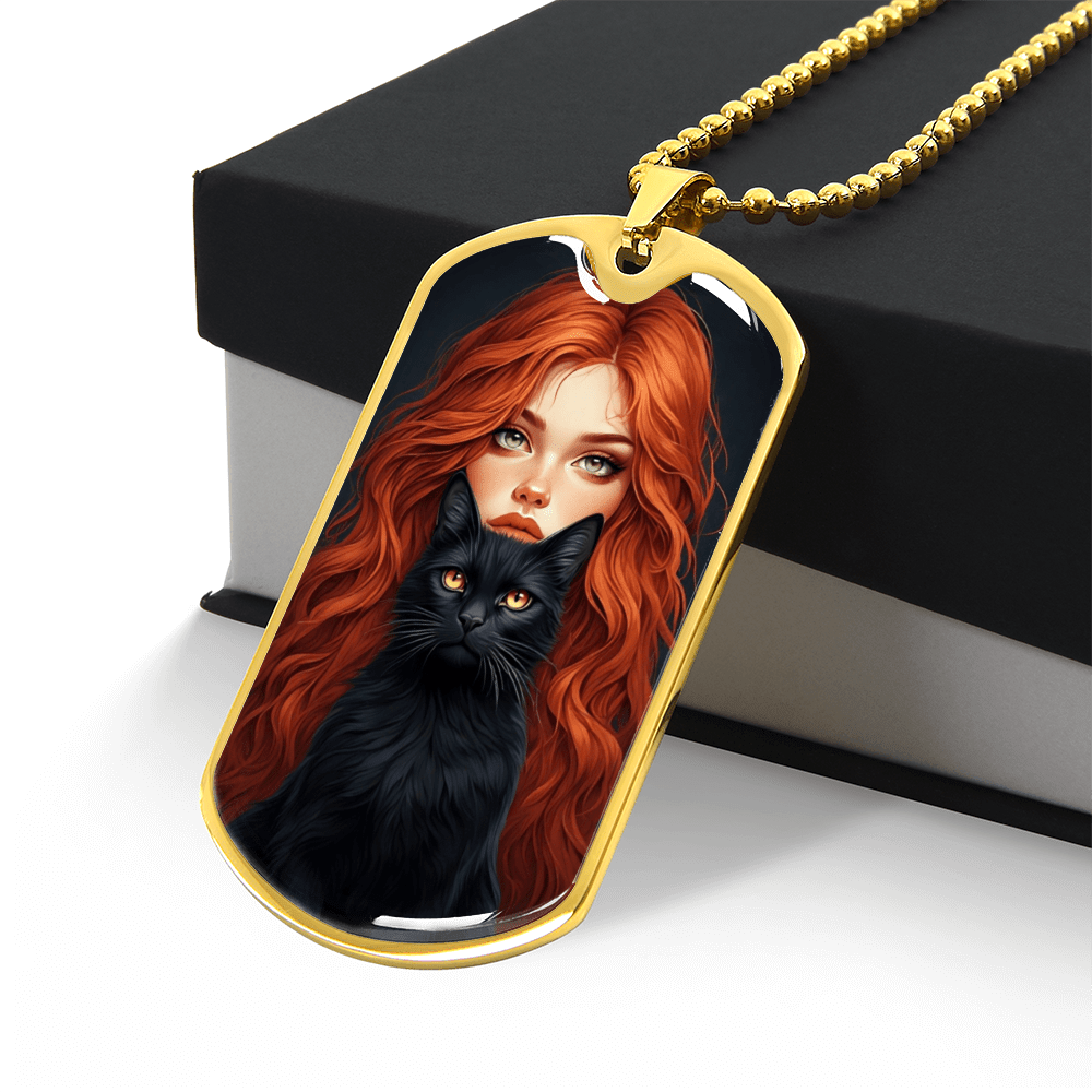Charming Cat Lover's Necklace - Red Haired Lady Jewelry - Korvel