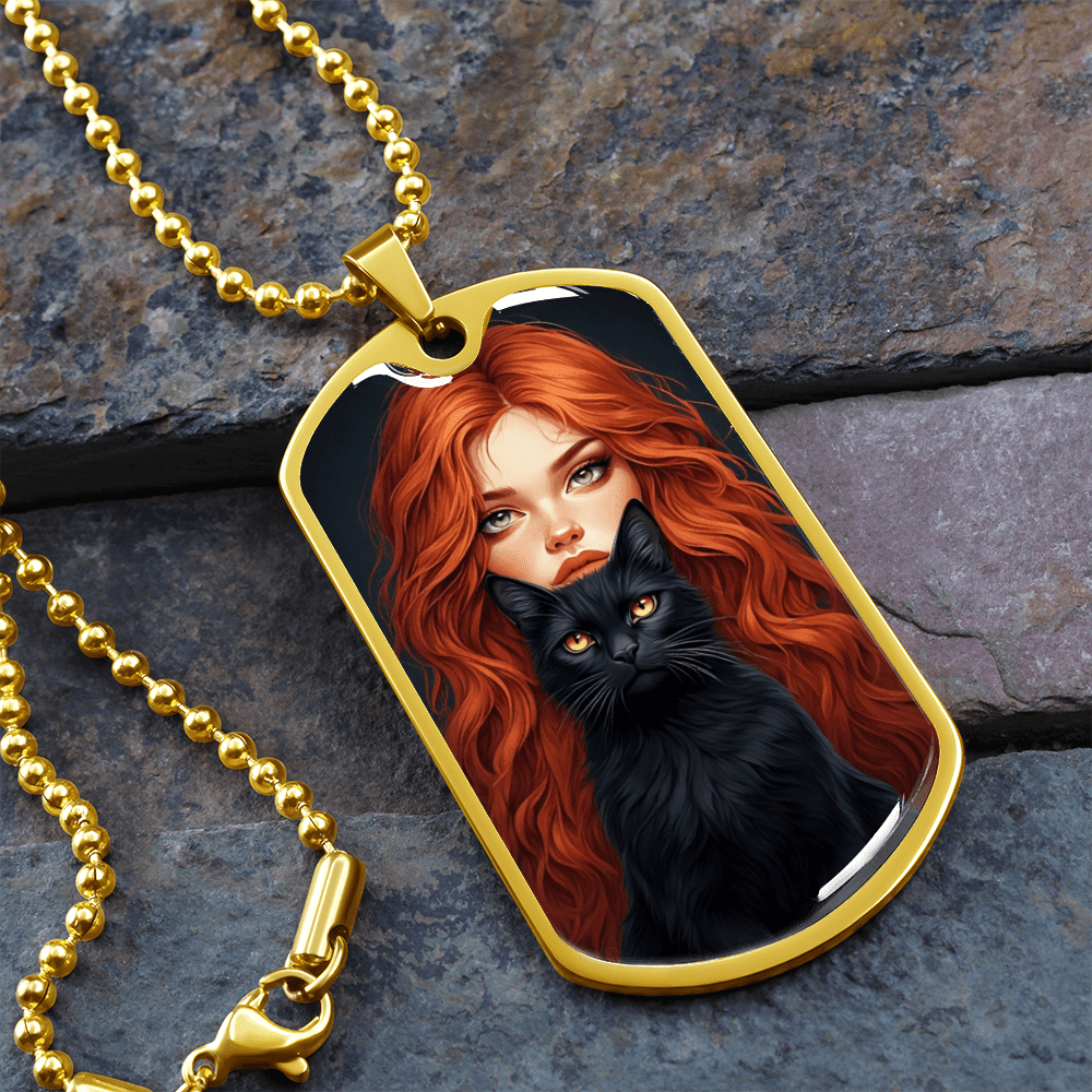 Charming Cat Lover's Necklace - Red Haired Lady Jewelry - Korvel