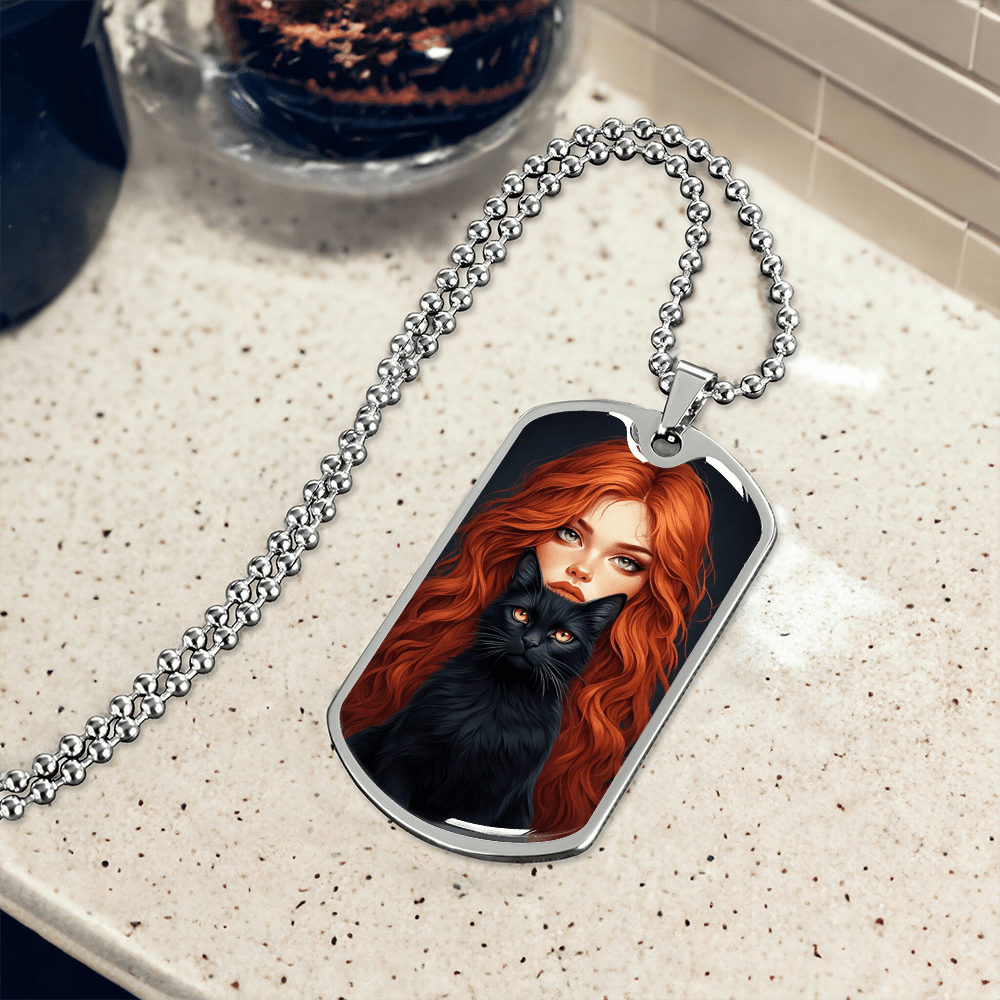 Charming Cat Lover's Necklace - Red Haired Lady Jewelry - Korvel