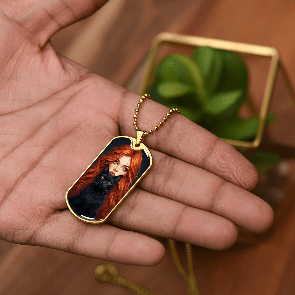 Charming Cat Lover's Necklace - Red Haired Lady Jewelry - Korvel