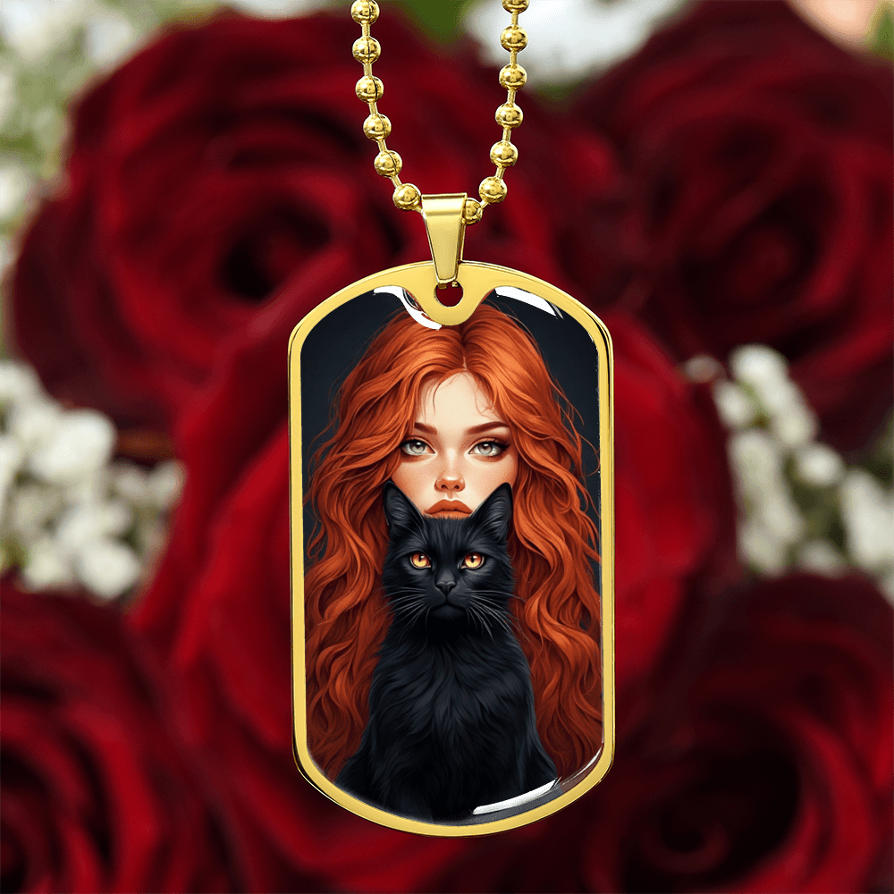 Charming Cat Lover's Necklace - Red Haired Lady Jewelry - Korvel