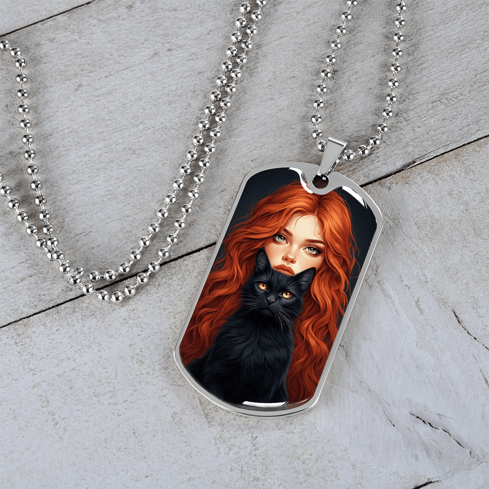 Charming Cat Lover's Necklace - Red Haired Lady Jewelry - Korvel