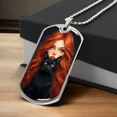 Charming Cat Lover's Necklace - Red Haired Lady Jewelry - Korvel