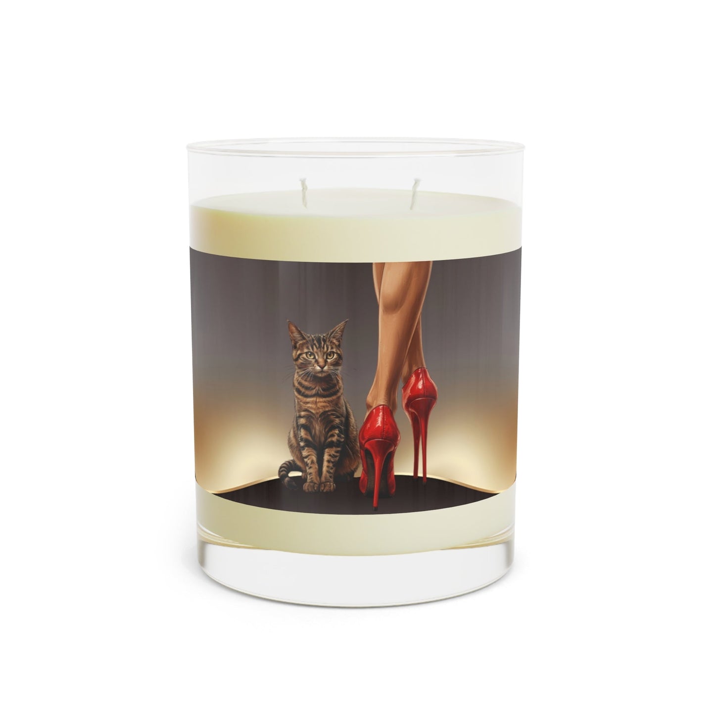 Vela de Gato Dama con Tacones Rojos | Vela de Soja para Amantes de los Gatos