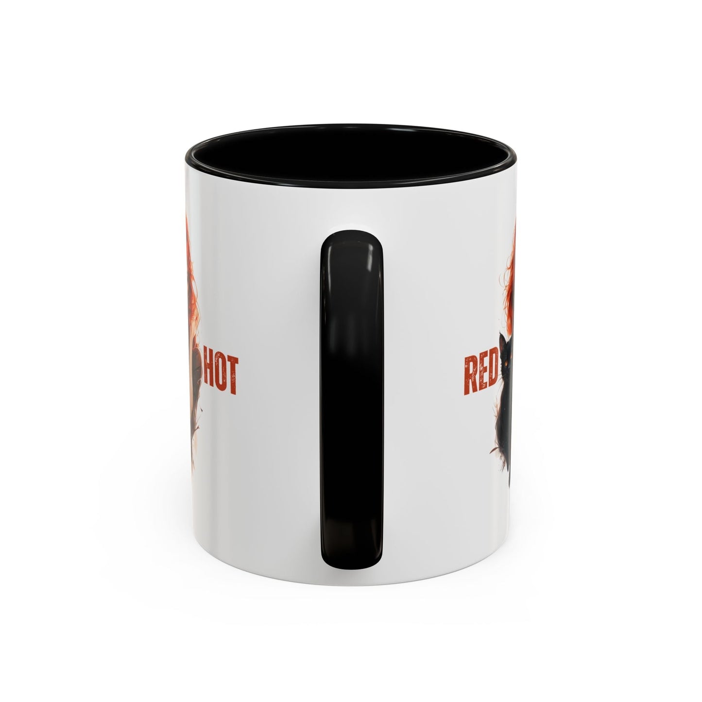 Artistic Cat Red Hot Coffee Mug - Unique Design