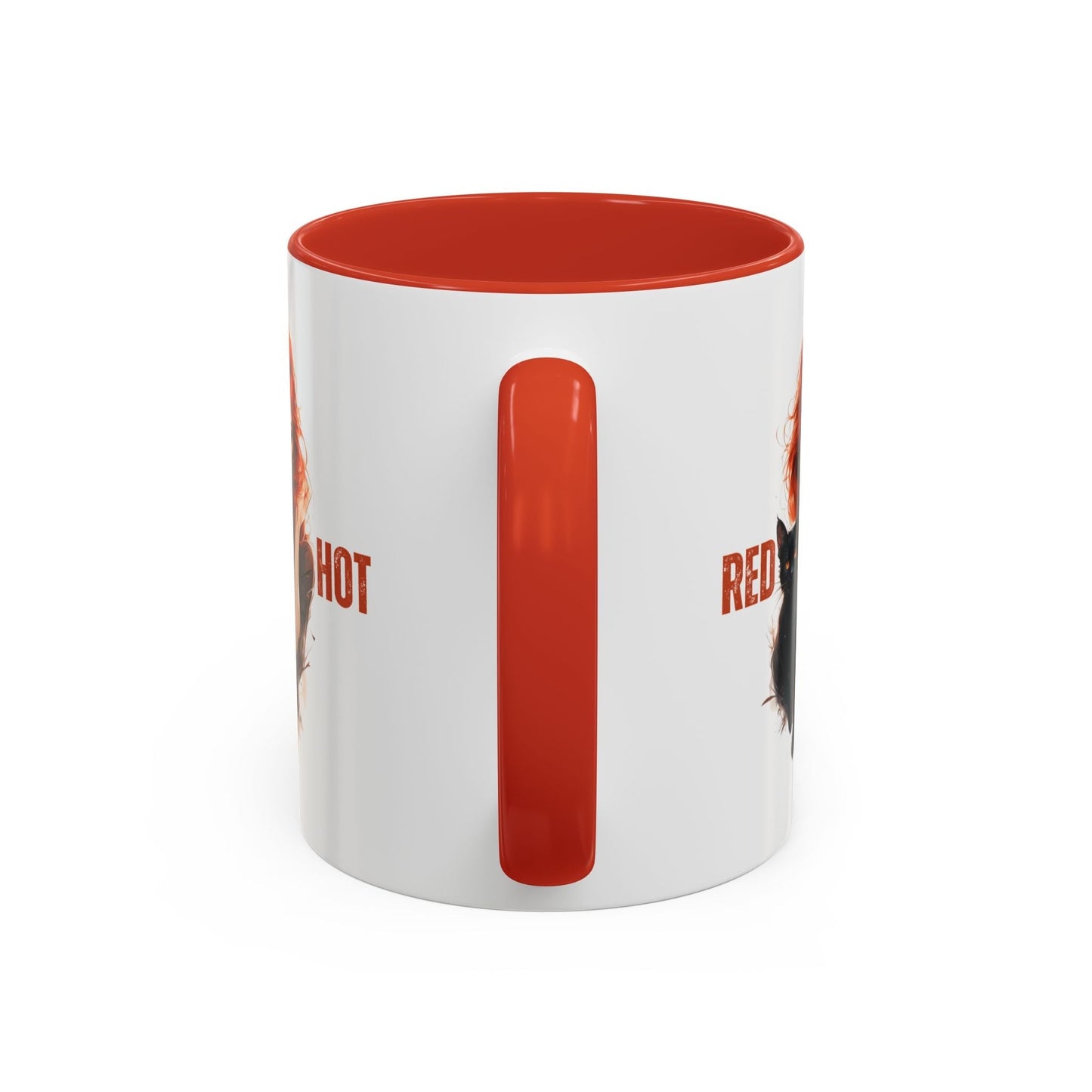 Artistic Cat Red Hot Coffee Mug - Unique Design