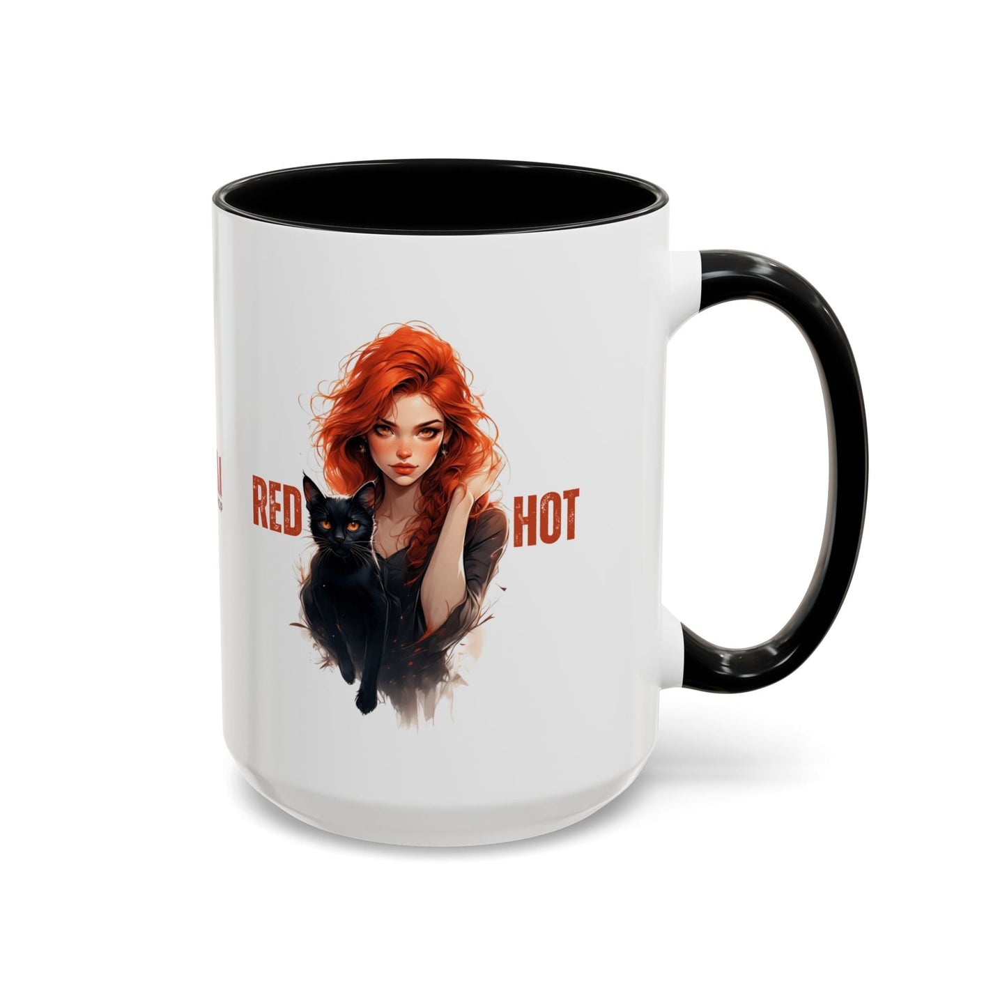 Artistic Cat Red Hot Coffee Mug - Unique Design