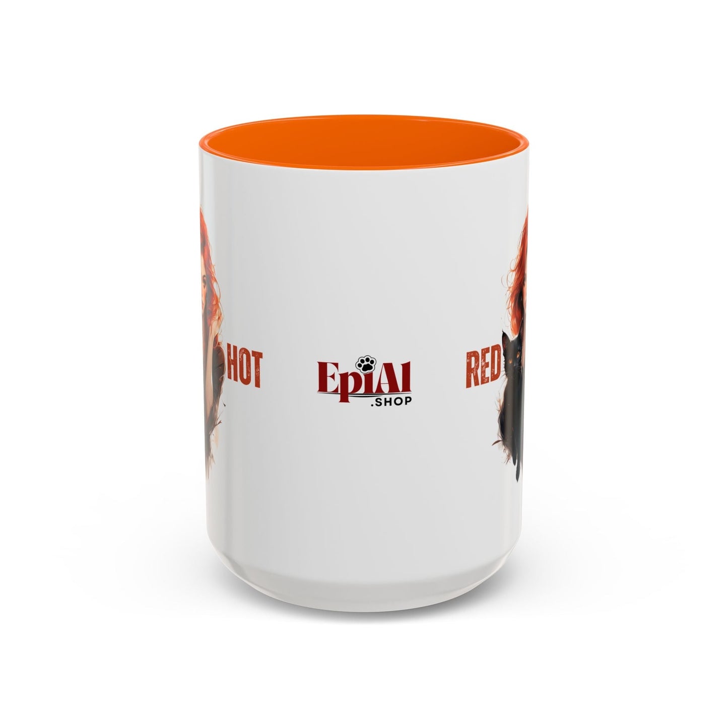 Artistic Cat Red Hot Coffee Mug - Unique Design