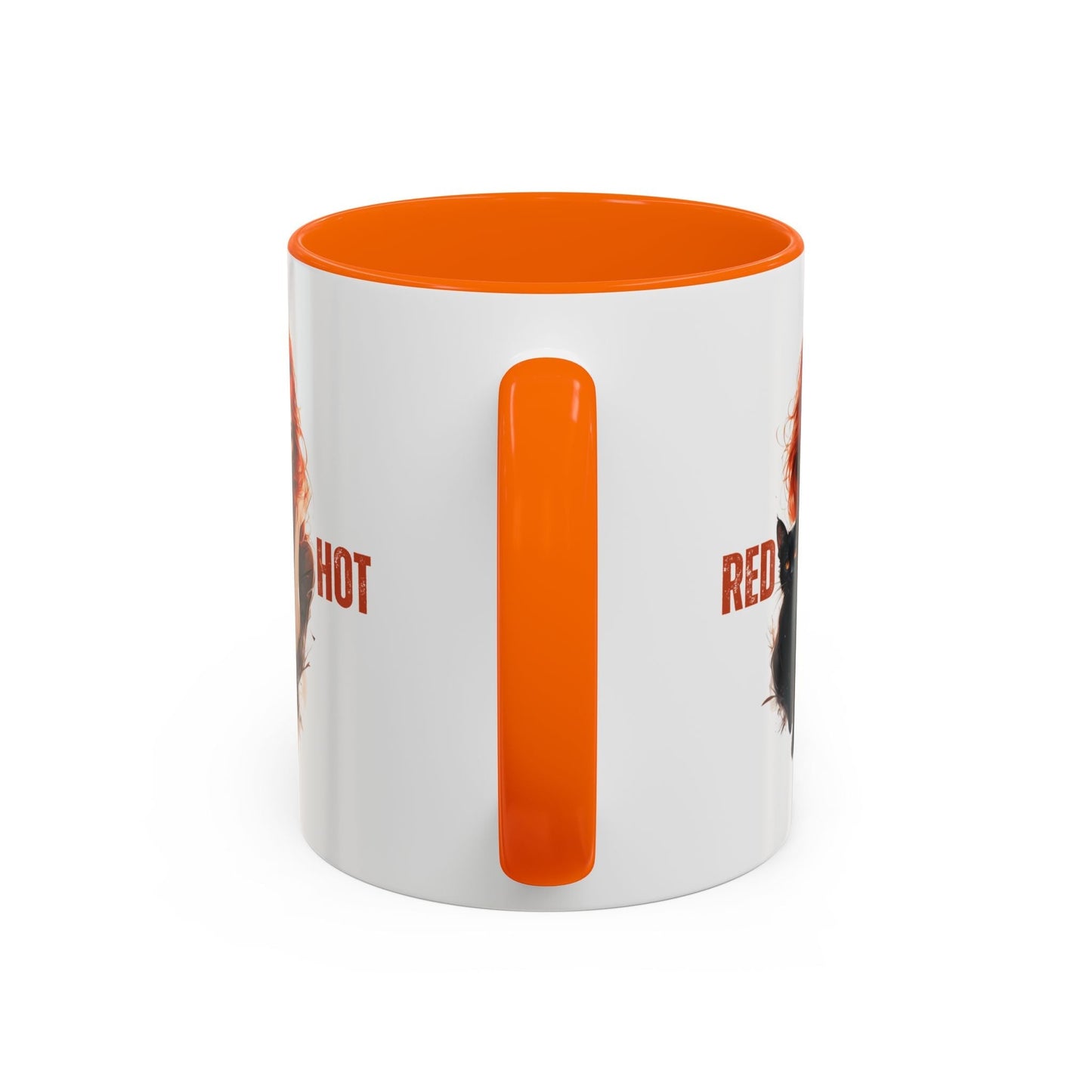 Artistic Cat Red Hot Coffee Mug - Unique Design