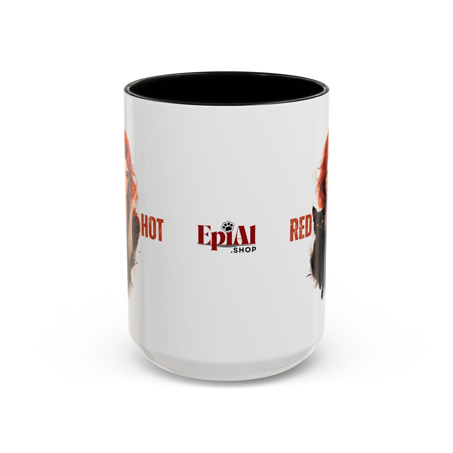 Artistic Cat Red Hot Coffee Mug - Unique Design