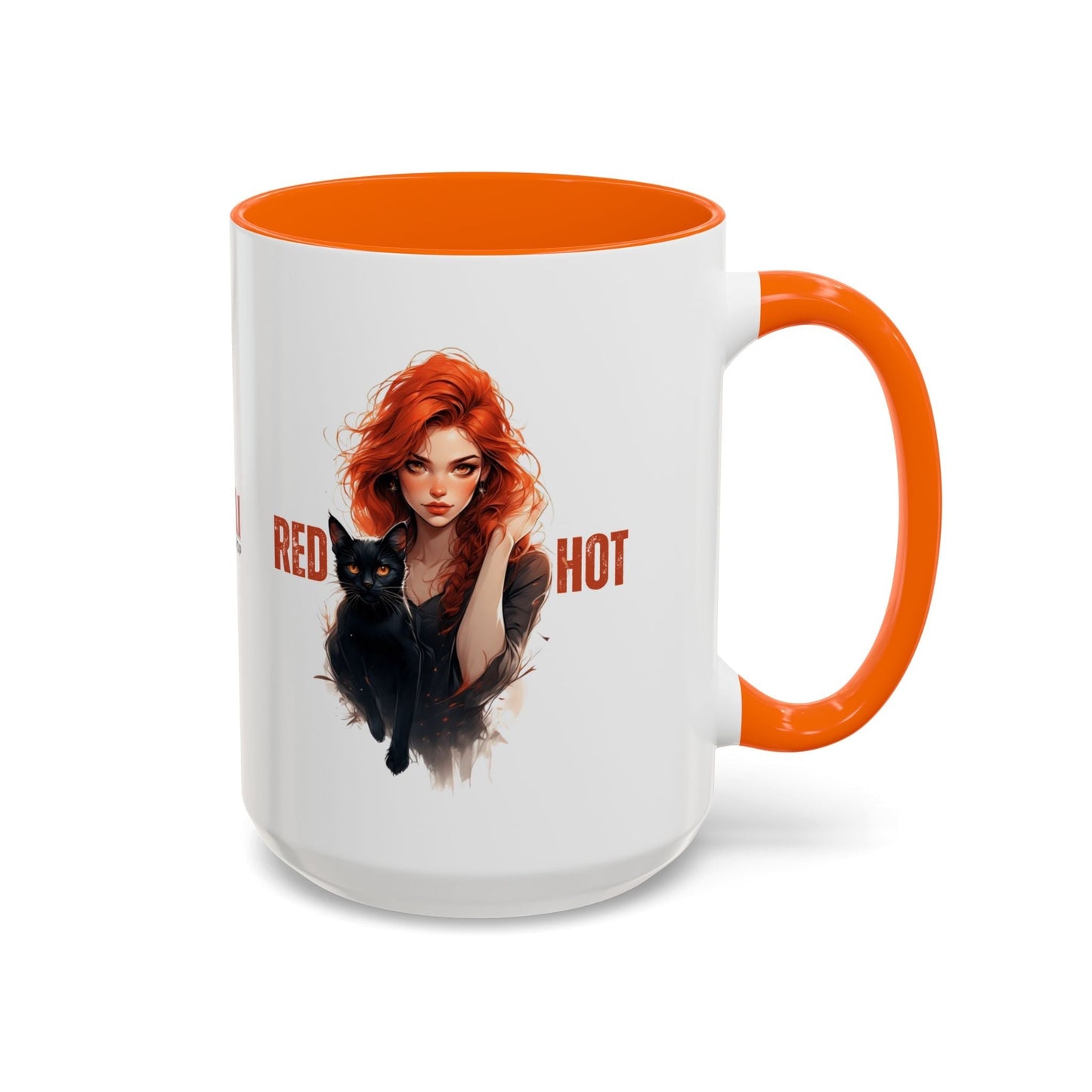 Artistic Cat Red Hot Coffee Mug - Unique Design