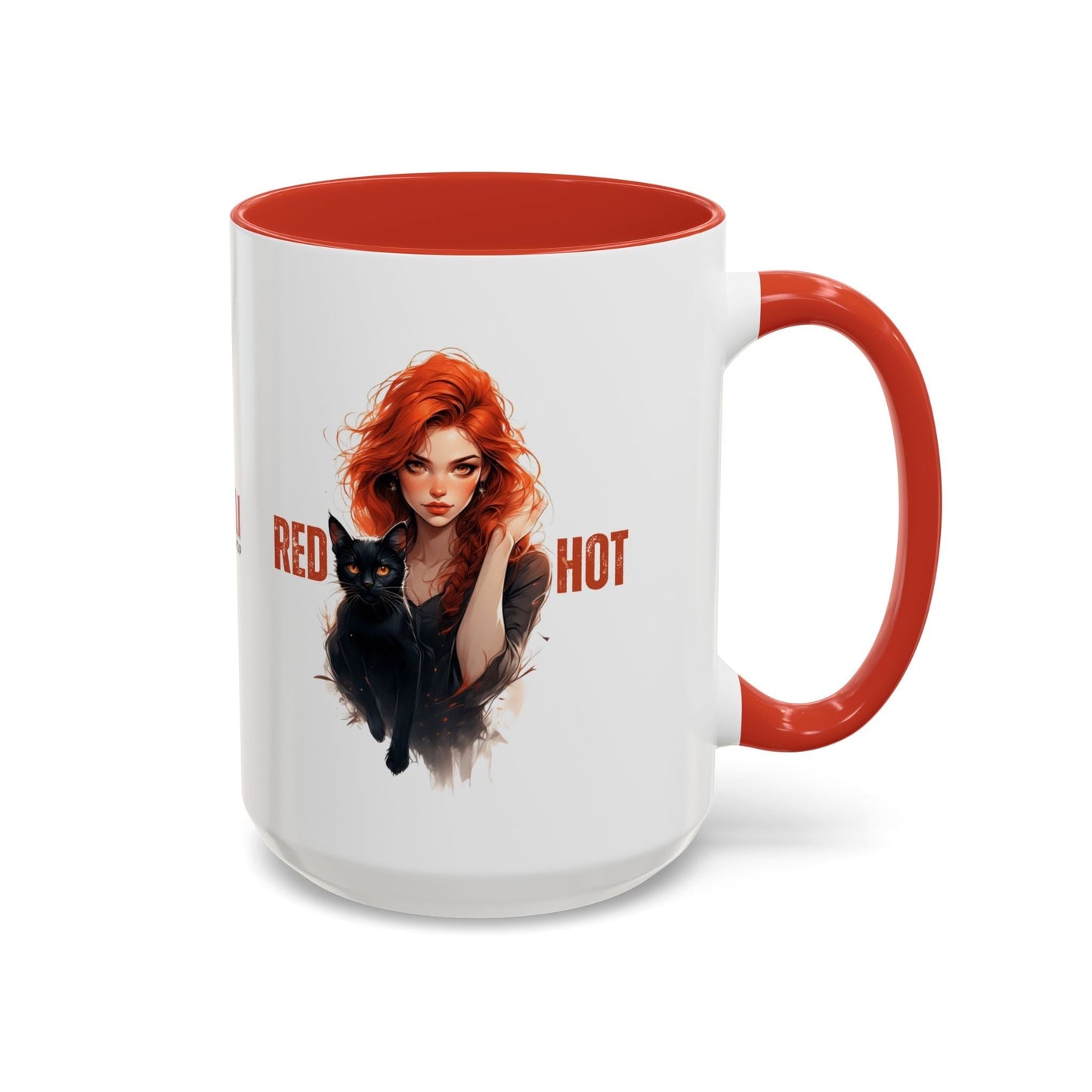 Artistic Cat Red Hot Coffee Mug - Unique Design