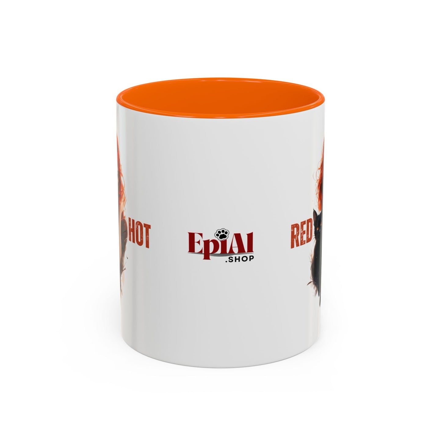 Artistic Cat Red Hot Coffee Mug - Unique Design