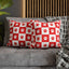 Housse de coussin en faux suède à imprimé patte rouge - Décor confortable pour les amoureux des anim