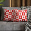 Housse de coussin en faux suède à imprimé patte rouge - Décor confortable pour les amoureux des anim