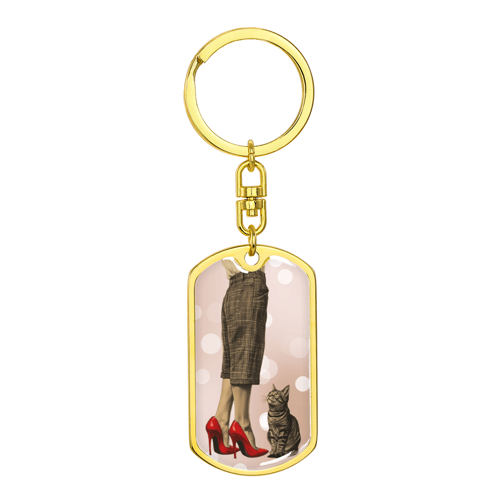 Porte-clés Femme Chat Chaussure Rouge
