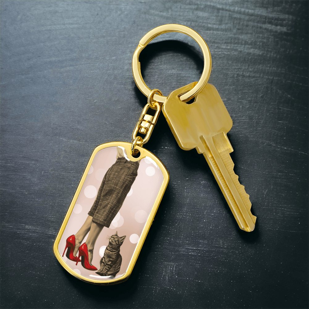 Porte-clés Femme Chat Chaussure Rouge
