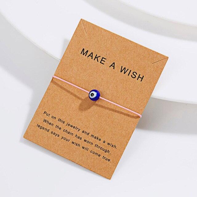 Handmade Adjustable Red String Bracelet with Blue Eye Charm