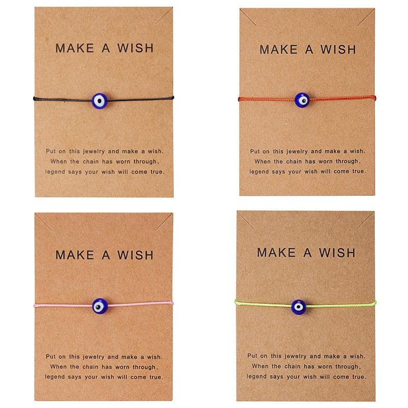 Handmade Adjustable Red String Bracelet with Blue Eye Charm