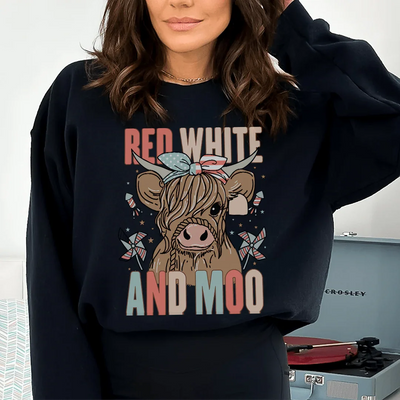 Sweatshirt Rouge Blanc Et Meuh