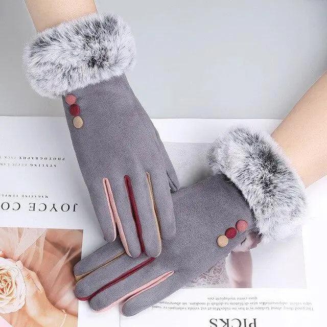 Red Winter Touchscreen Gloves for Women - Comfortable & Stylish